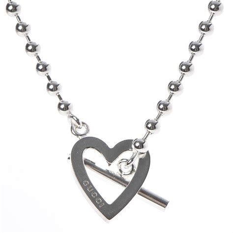 gucci toggle heart necklace|gucci sterling silver heart necklace.